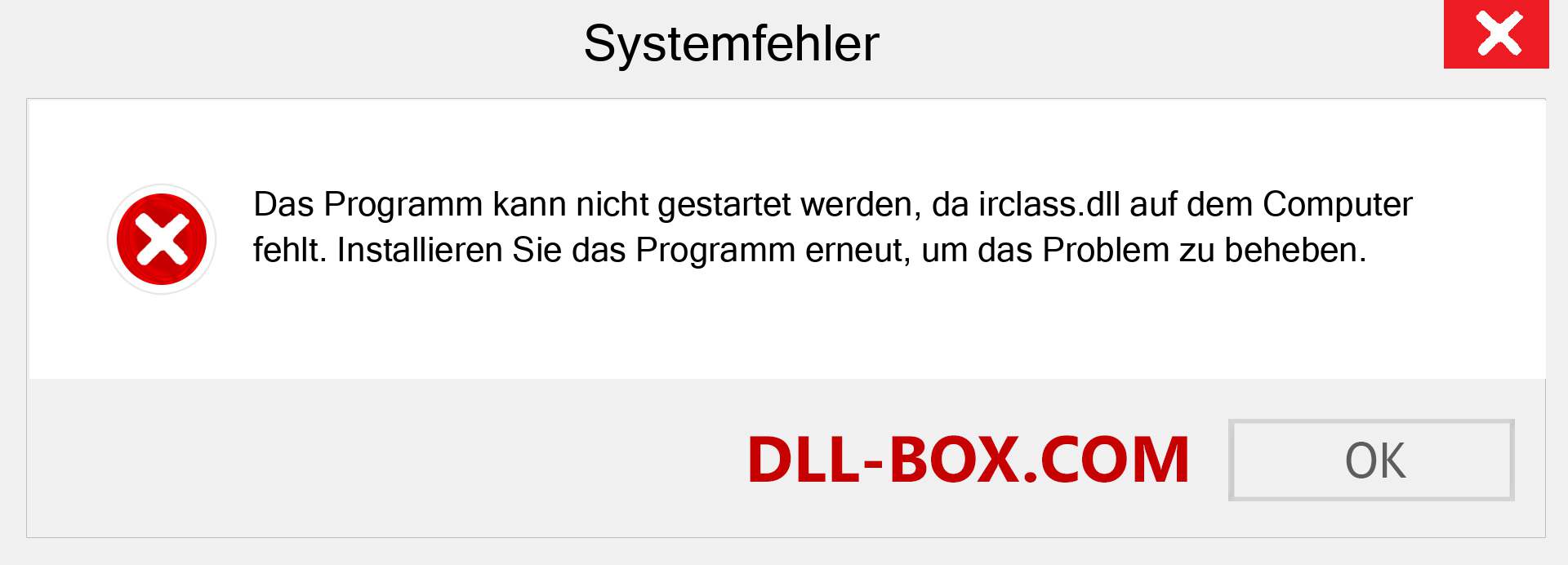 irclass.dll-Datei fehlt?. Download für Windows 7, 8, 10 - Fix irclass dll Missing Error unter Windows, Fotos, Bildern