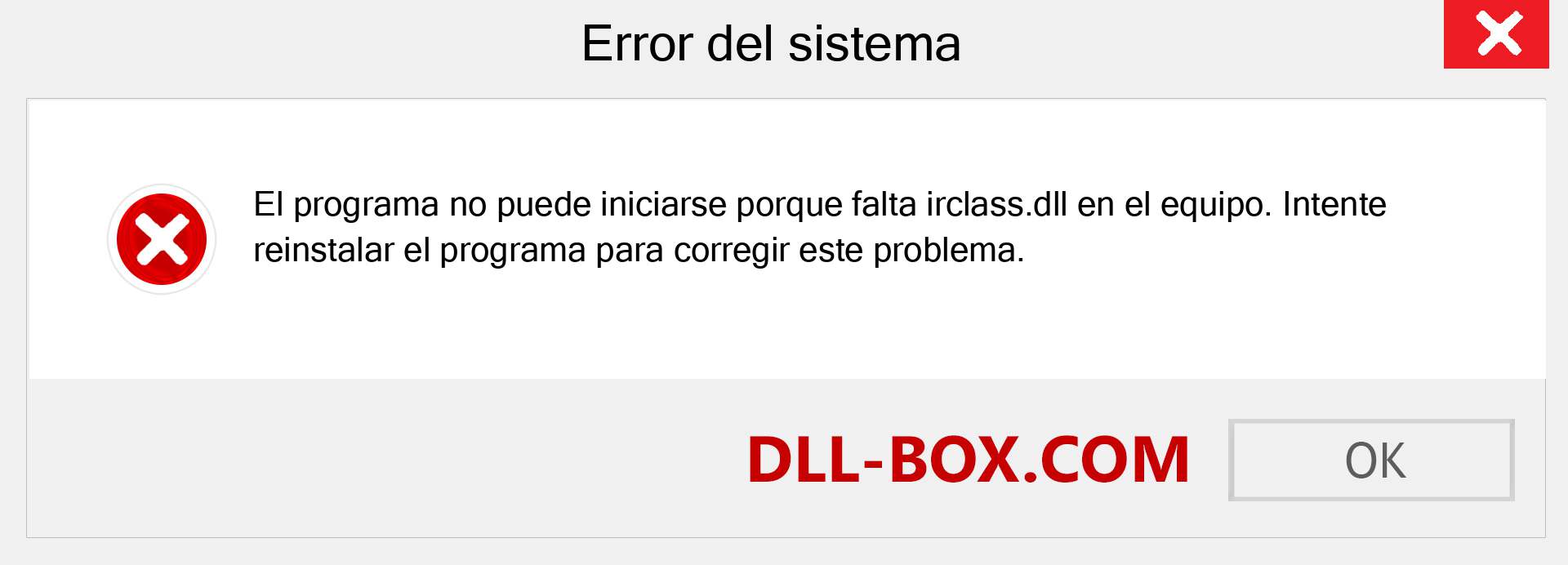 ¿Falta el archivo irclass.dll ?. Descargar para Windows 7, 8, 10 - Corregir irclass dll Missing Error en Windows, fotos, imágenes